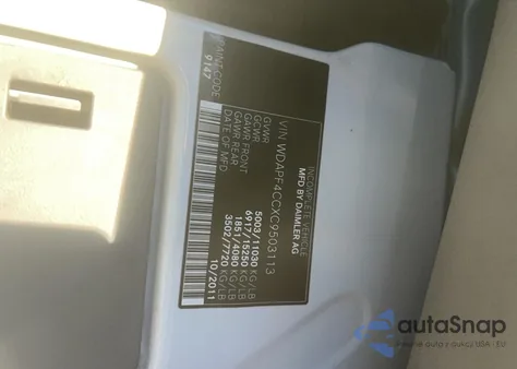 2012 Mercedes-Benz Sprinter 3500 из США, поврежденный, VIN WDAPF4CCXC9503113